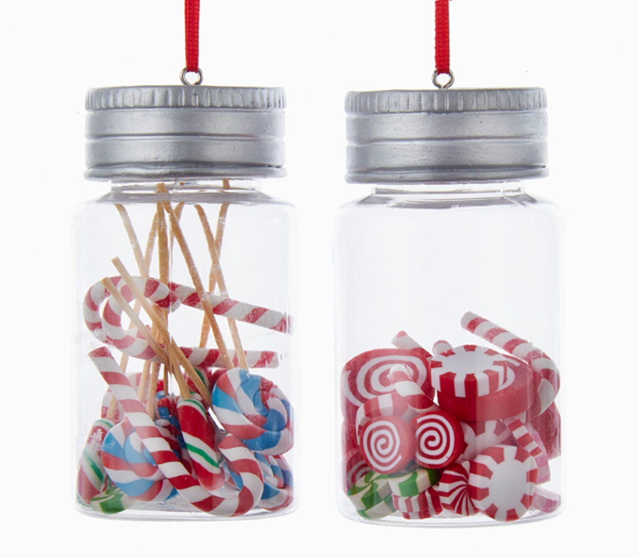 Kurt Adler Candy Jars Filled With Sweet Treats Holiday Ornaments Set of 2 Mary B Decorative Art