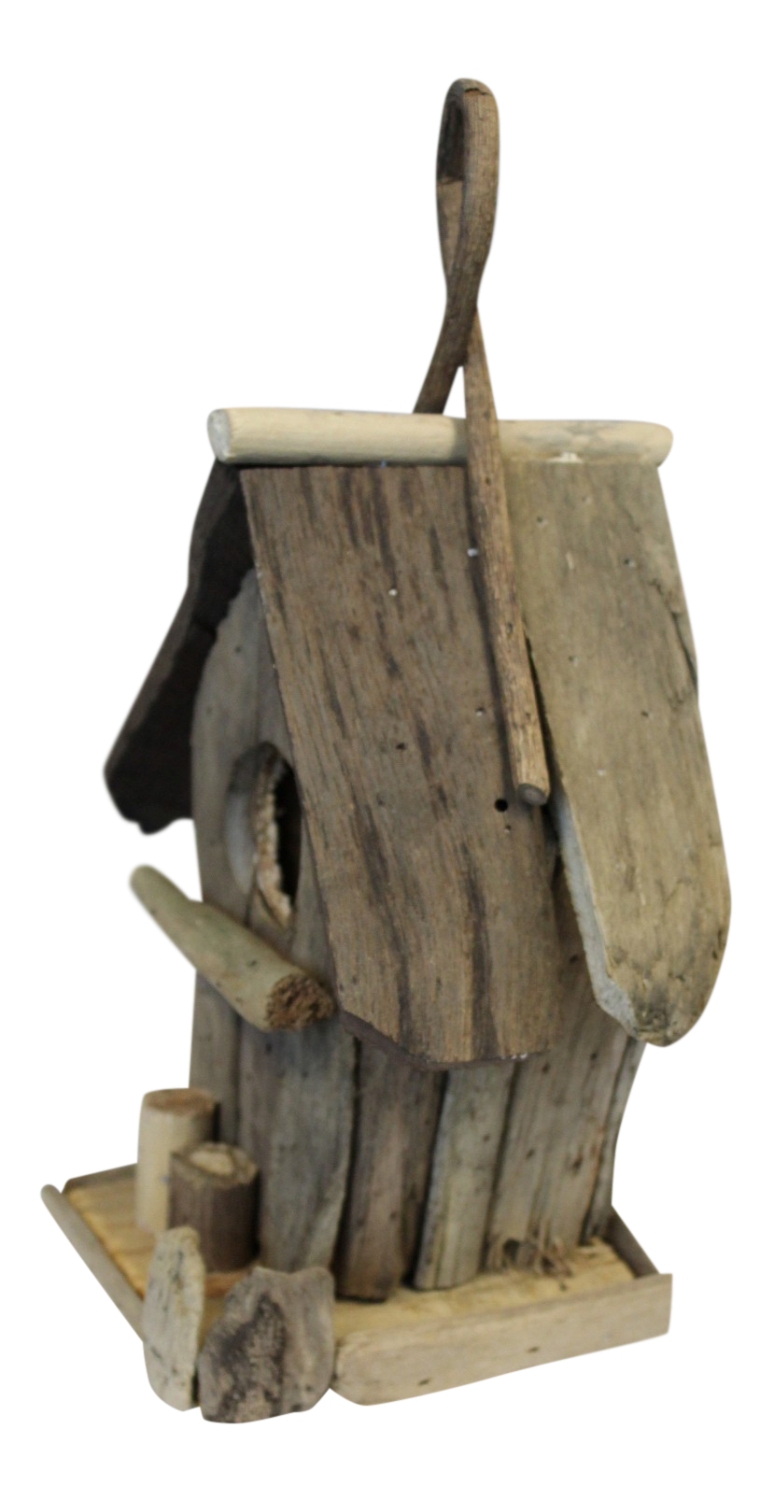 Natural Finish Driftwood Backyard Bird House 9 Inches Mary B