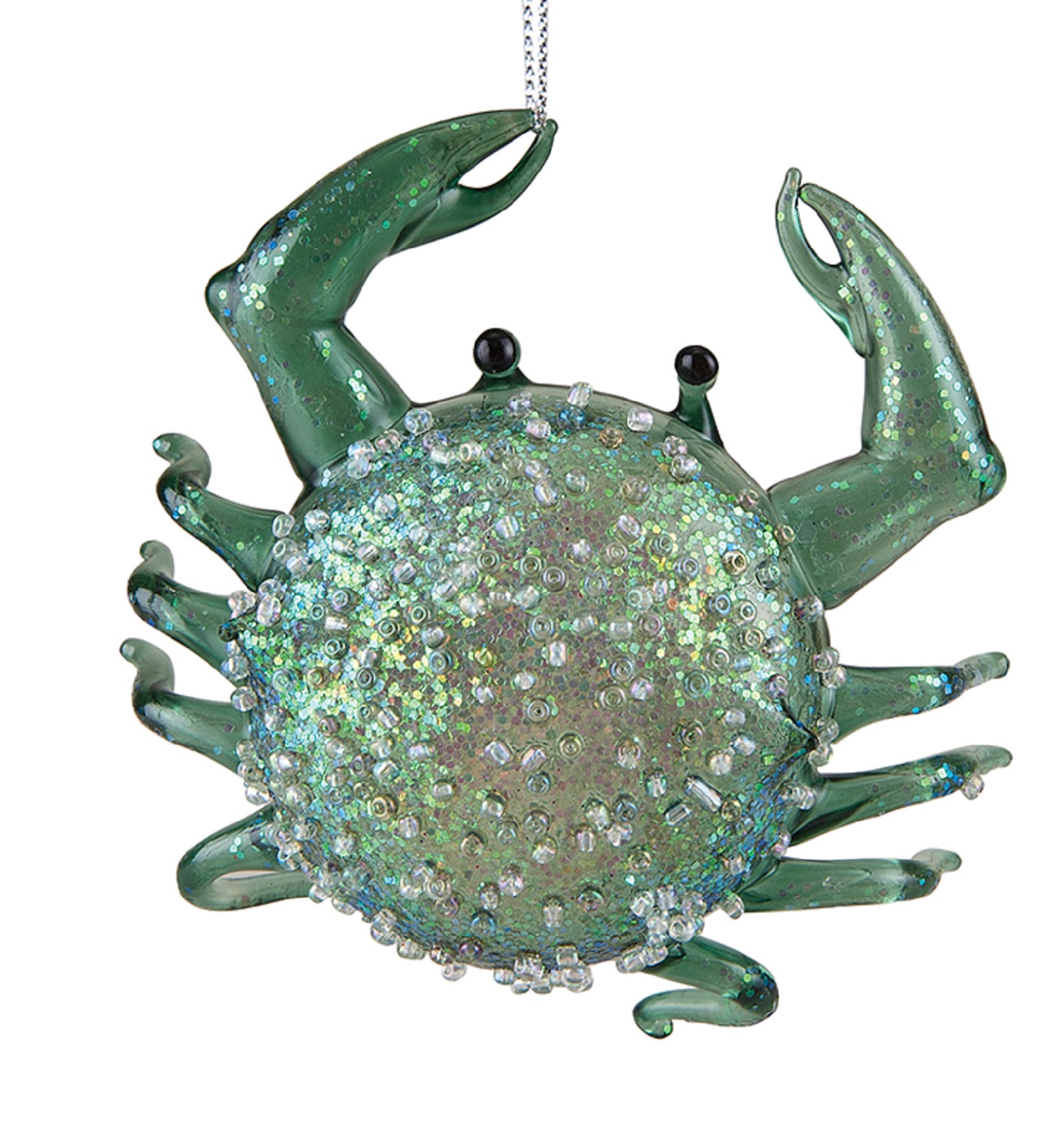 Nautical Seafoam Green Crab Blown Glass 4.75 Inch Christmas Holiday