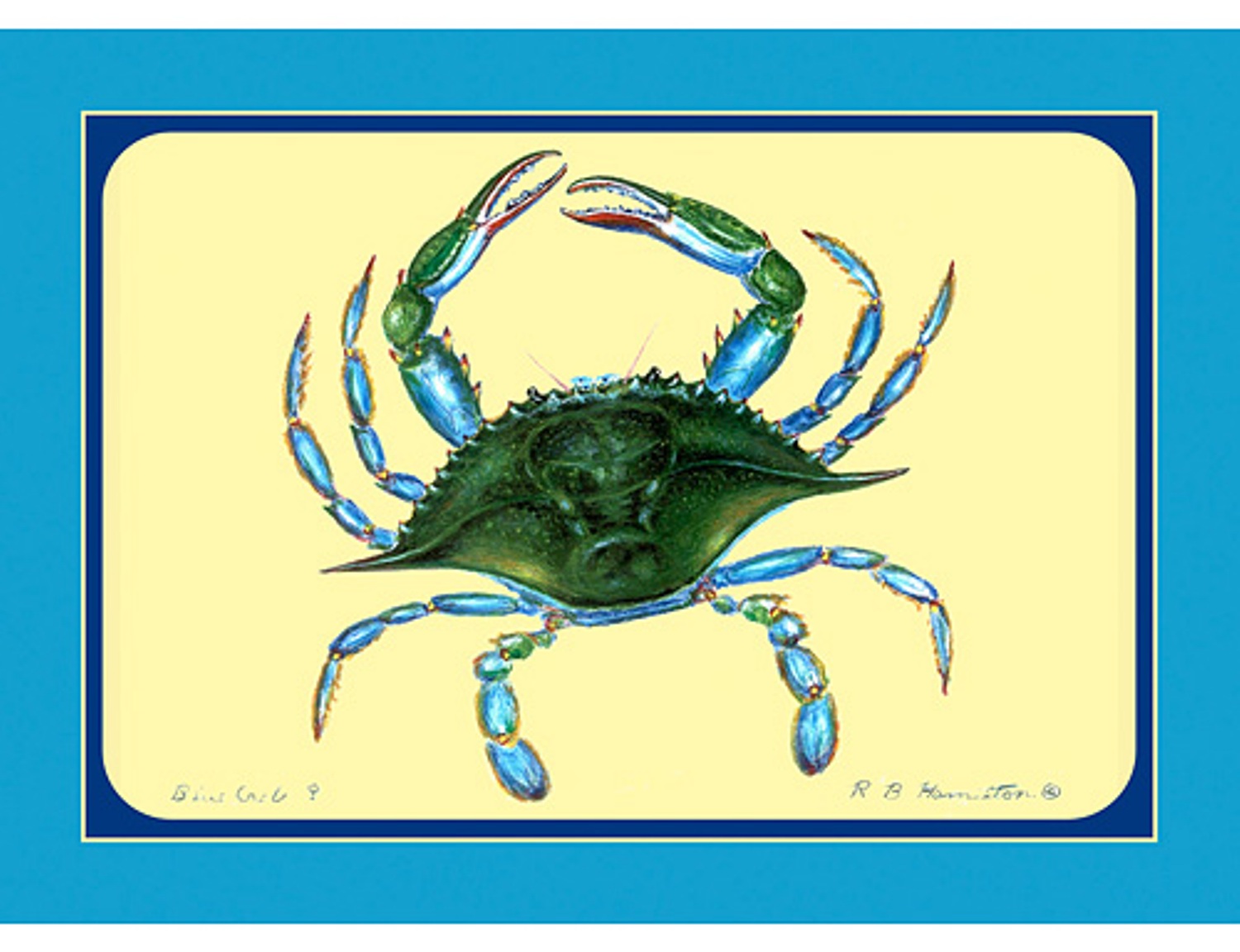Coastal Maryland Blue Crab Dining Table Placemats Set of 4 Mary B