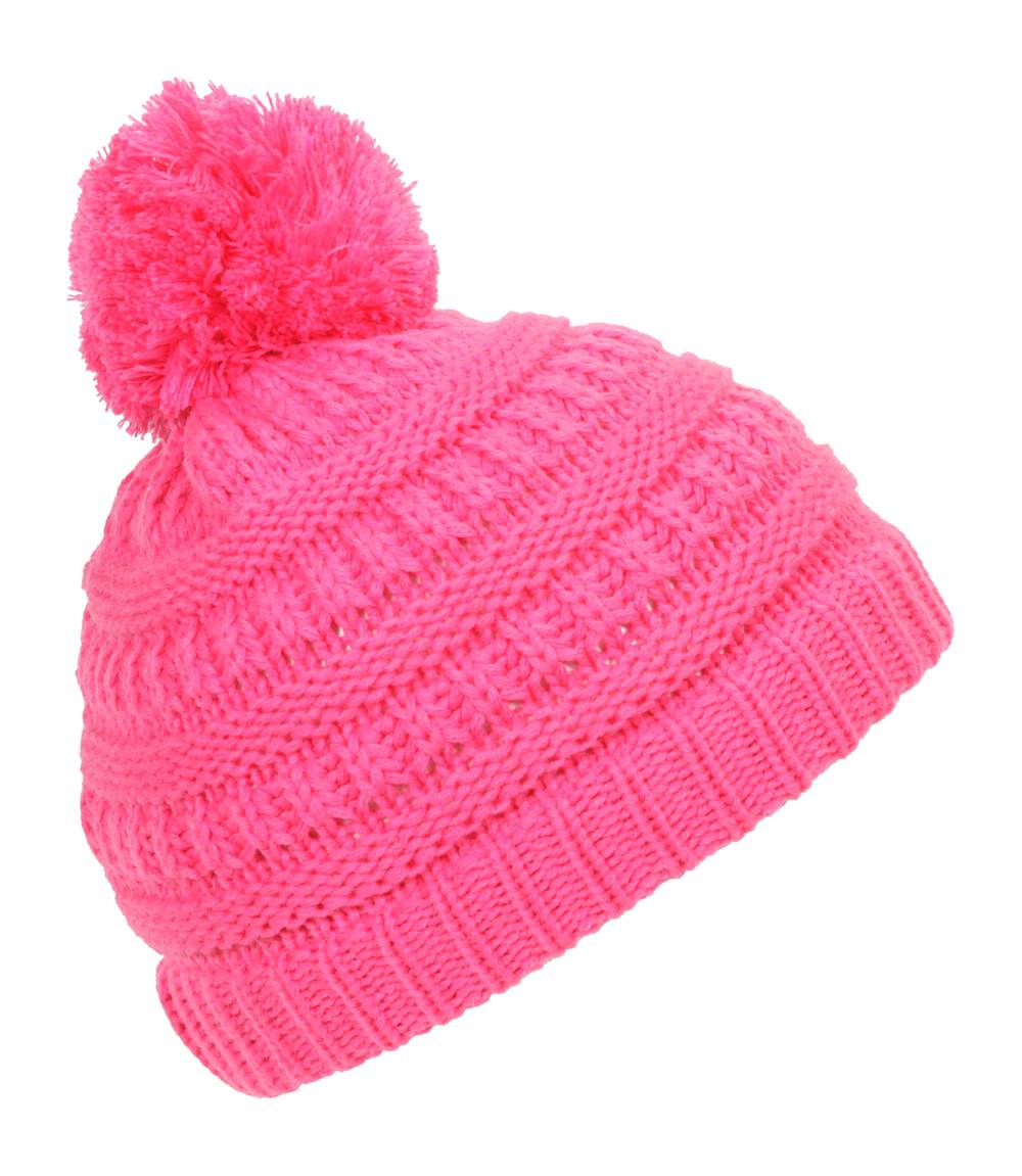 Gravity Threads Kids Cable Knit Thick Soft Beanie w/ Pom - Picture 18 of 61