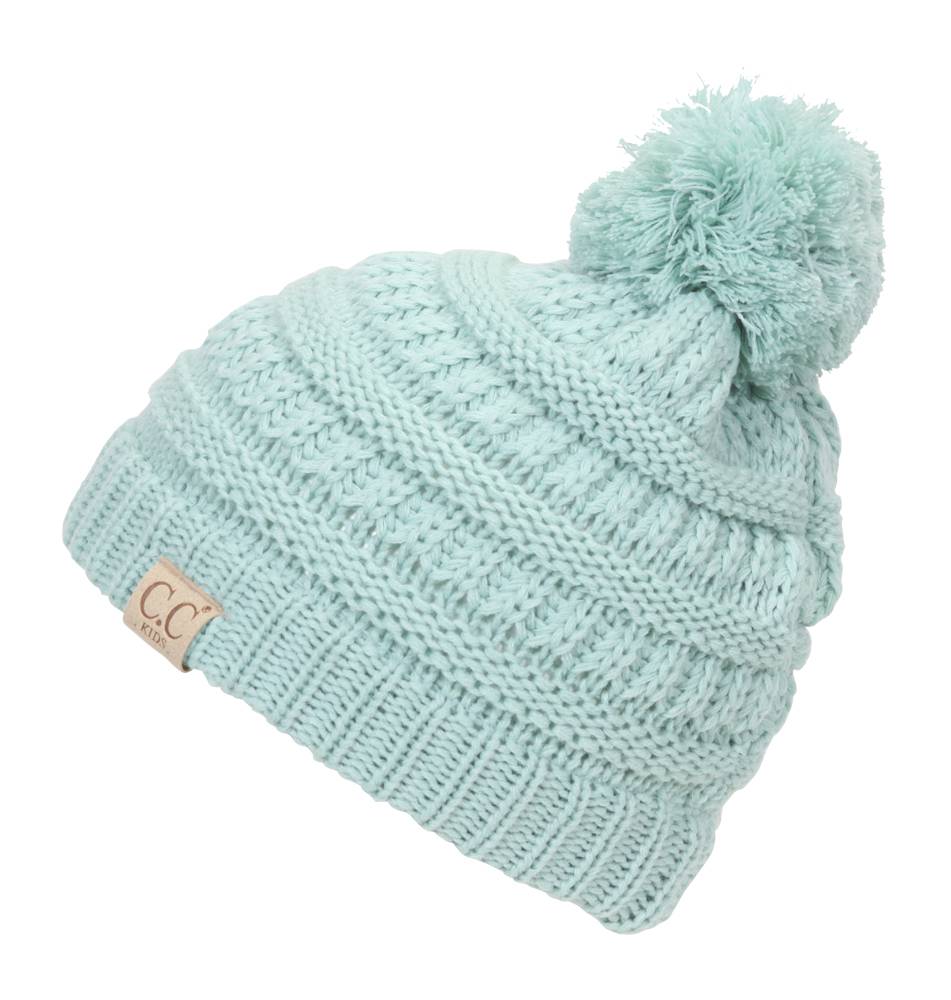 Gravity Threads Kids Cable Knit Thick Soft Beanie w/ Pom - Picture 36 of 61