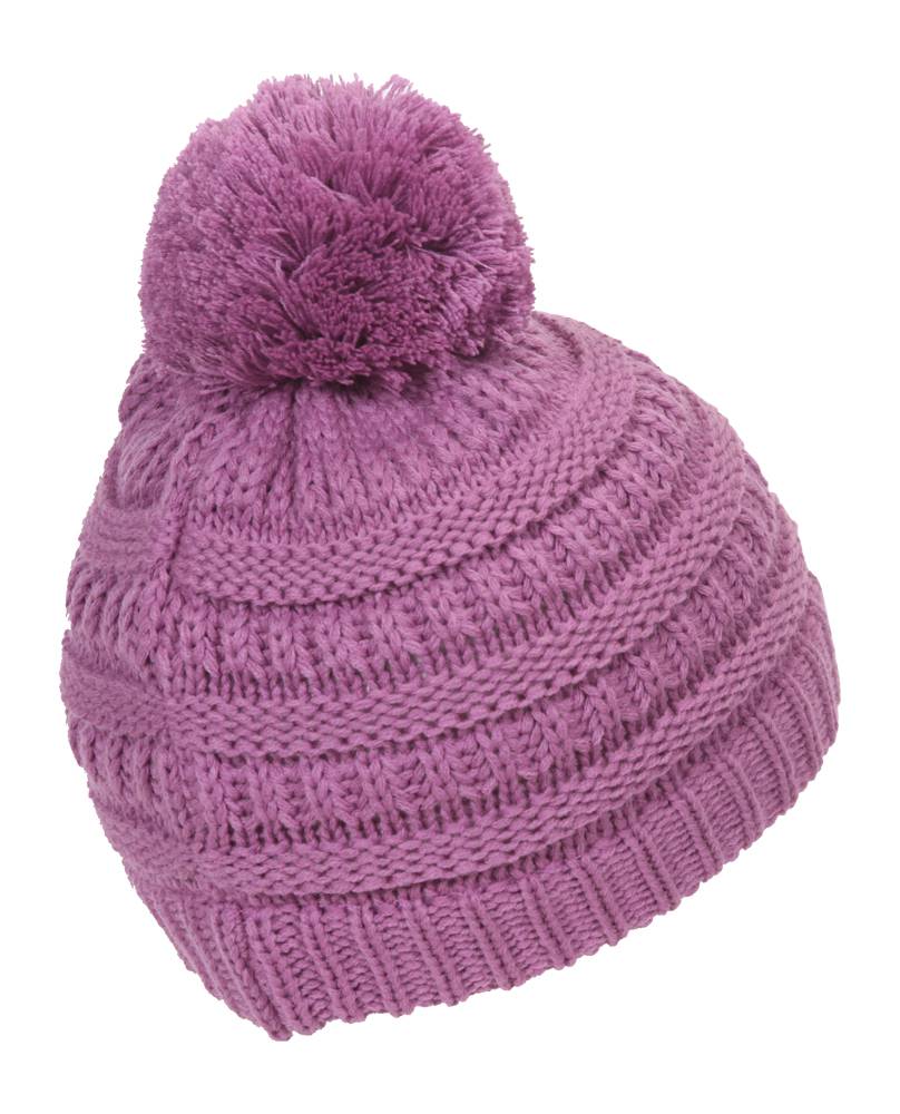 Gravity Threads Kids Cable Knit Thick Soft Beanie w/ Pom - Picture 47 of 61