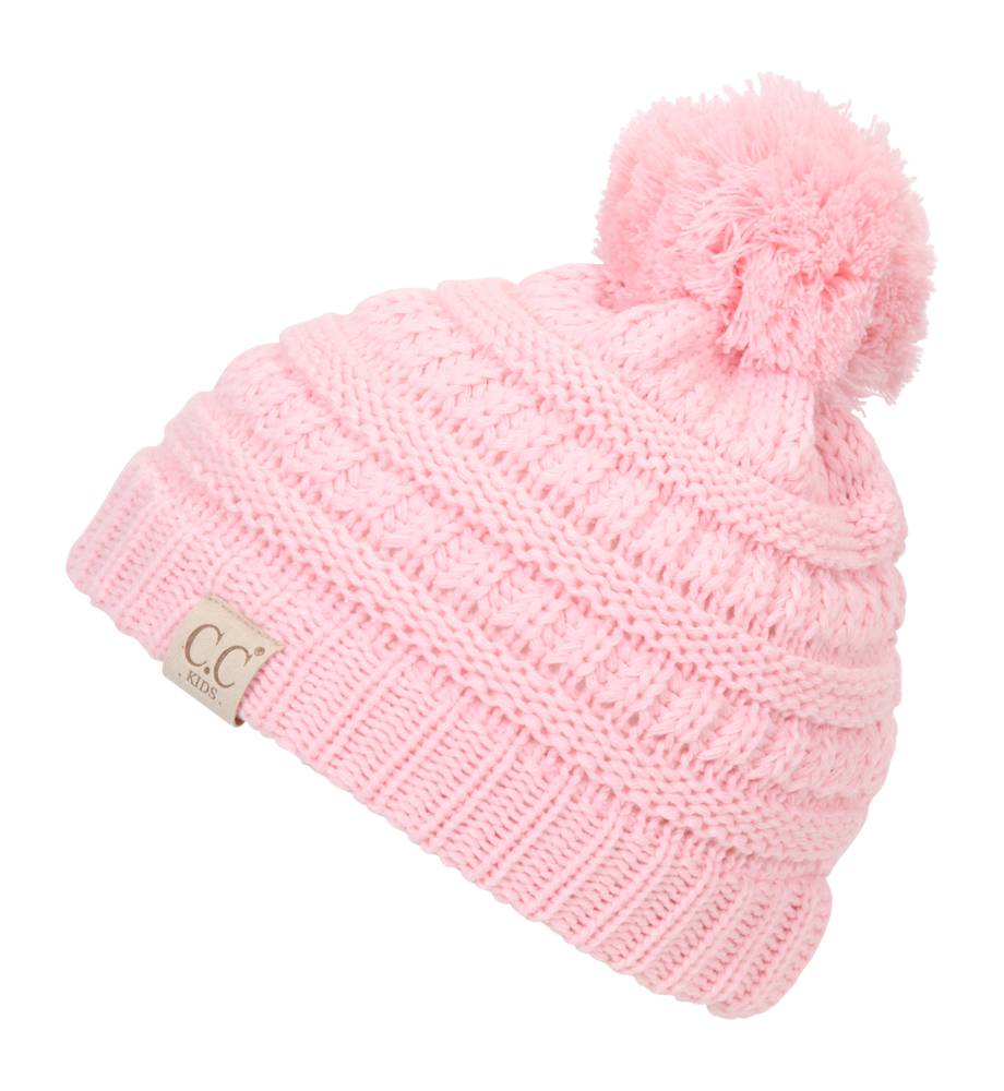 Gravity Threads Kids Cable Knit Thick Soft Beanie w/ Pom - Picture 50 of 61