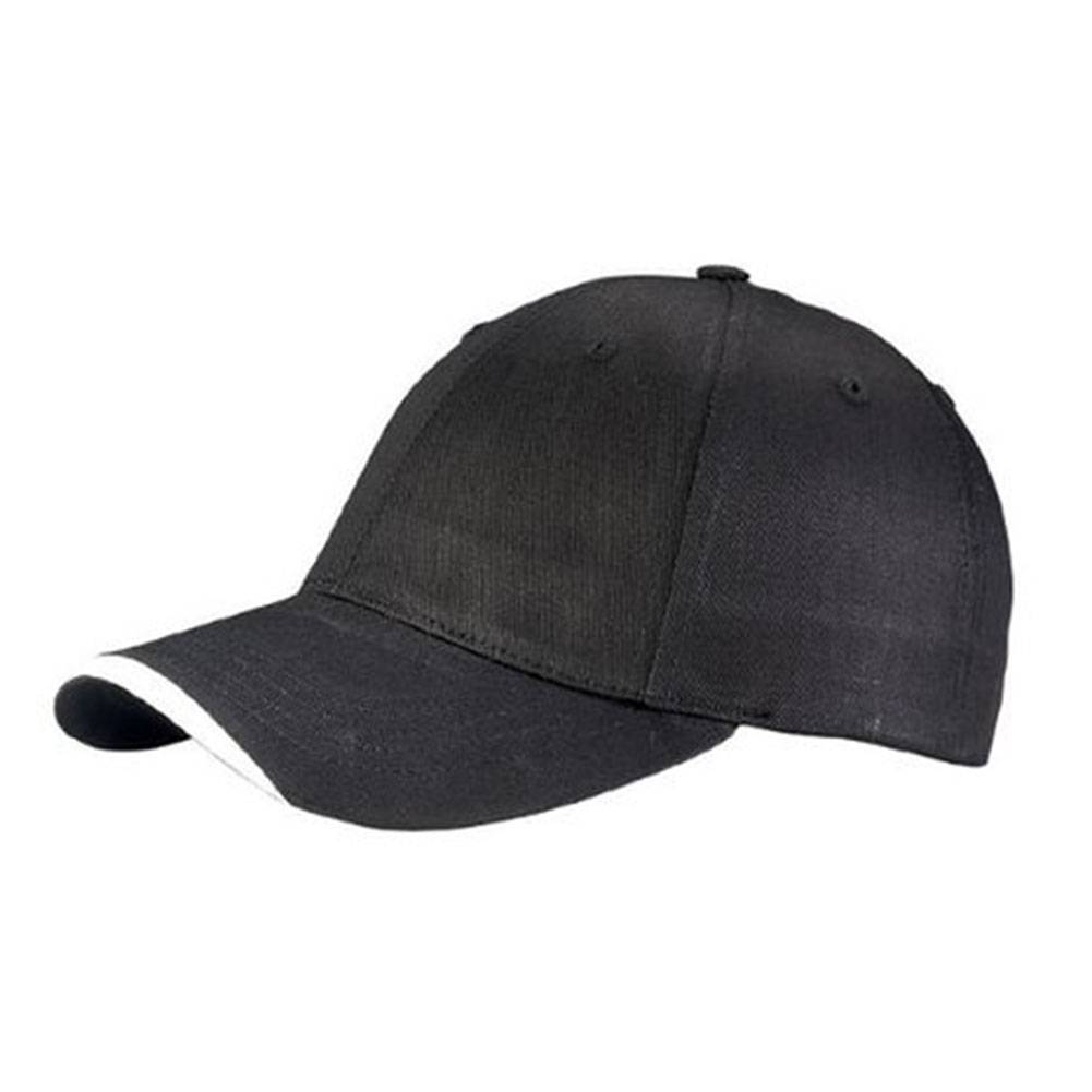 6 PANEL BRUSHED TWILL CAP - Black/White | eBay
