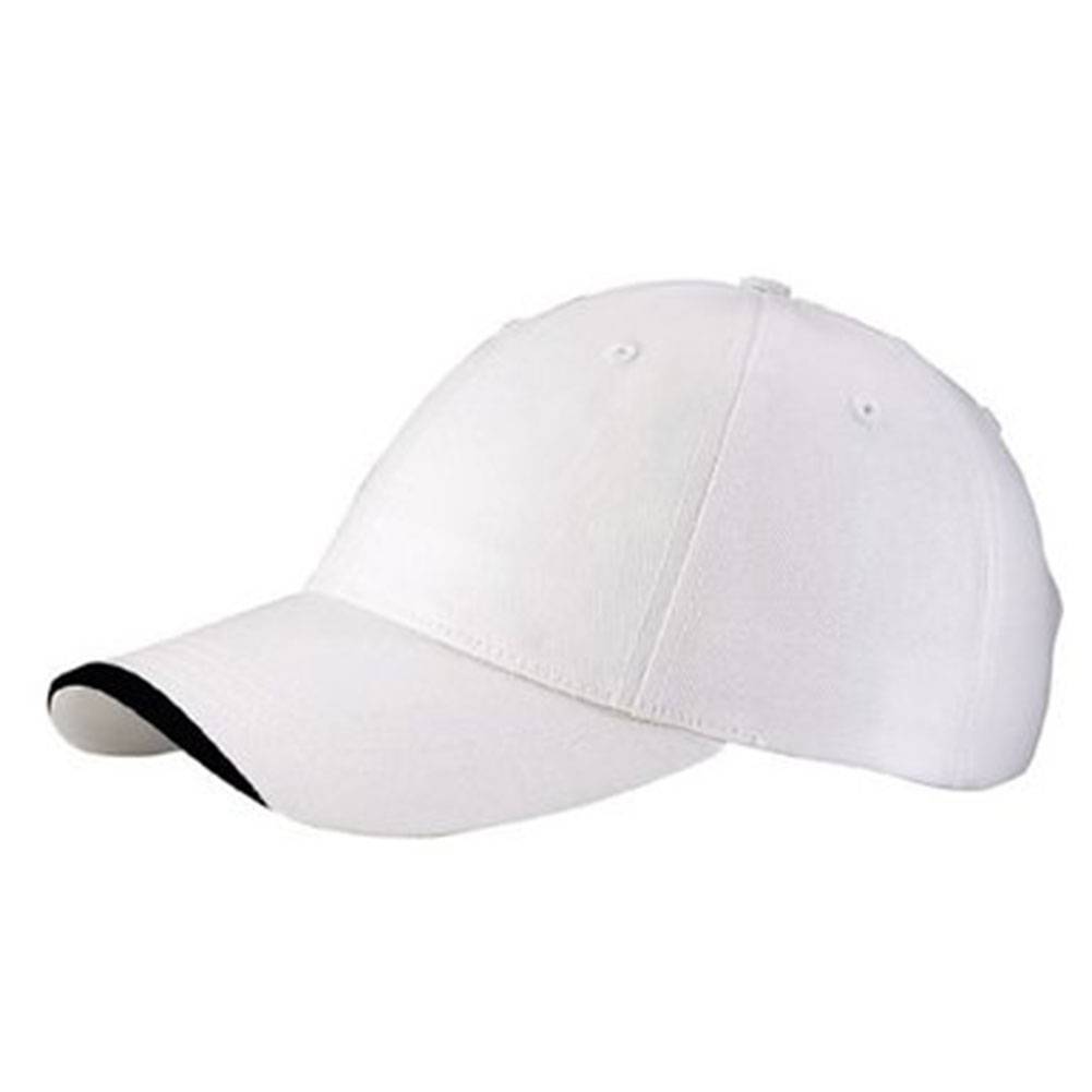 6 PANEL BRUSHED TWILL CAP - White/Black | eBay