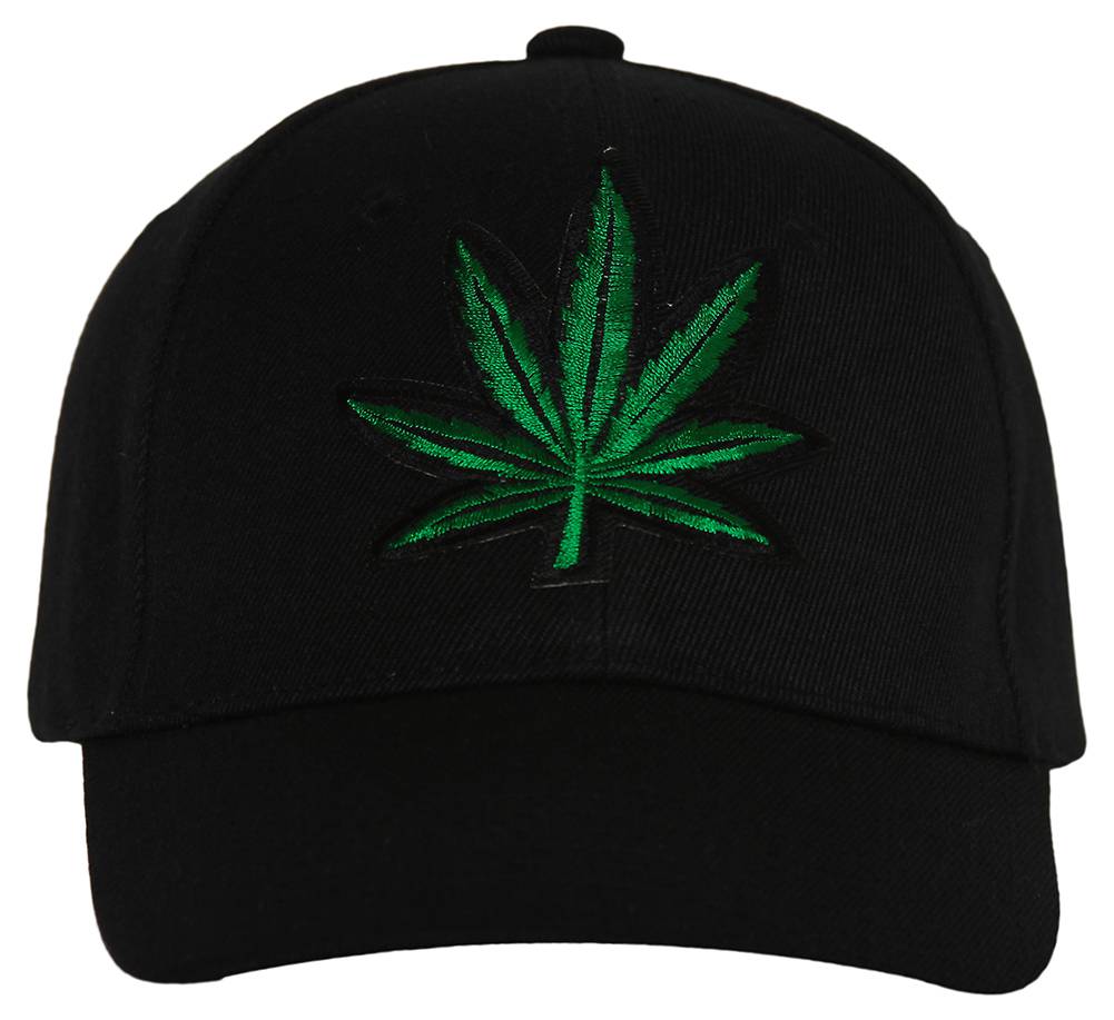 White Weed Leaf Man Washed Denim Cotton Baseball Cap Sport Outdoor Adjustable Hats