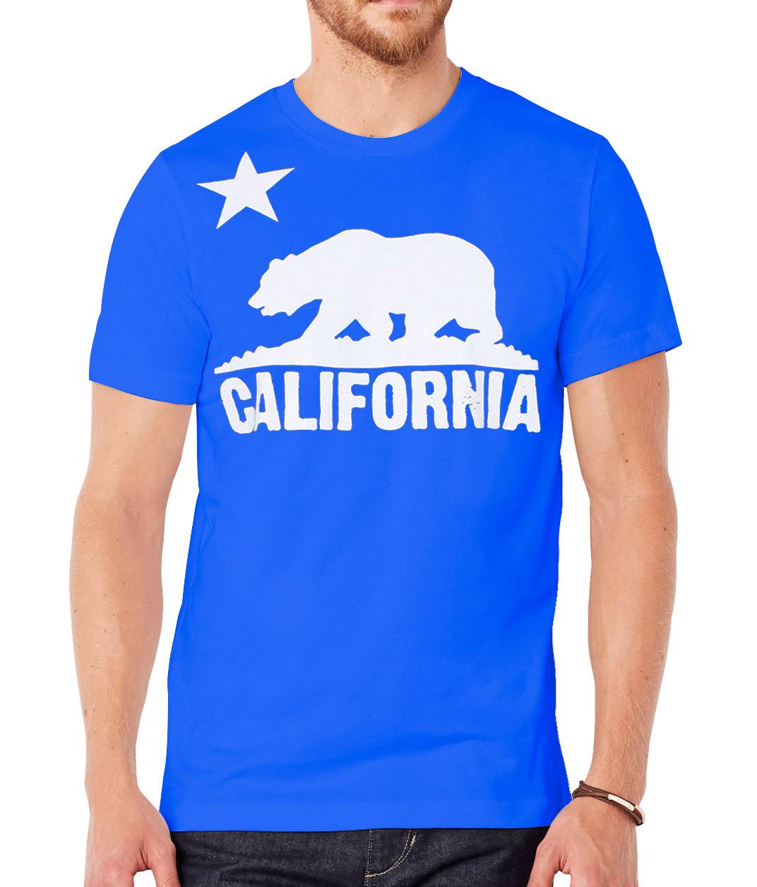 Mens Short-Sleeve Men's California Bear Logo Black T-Shirt