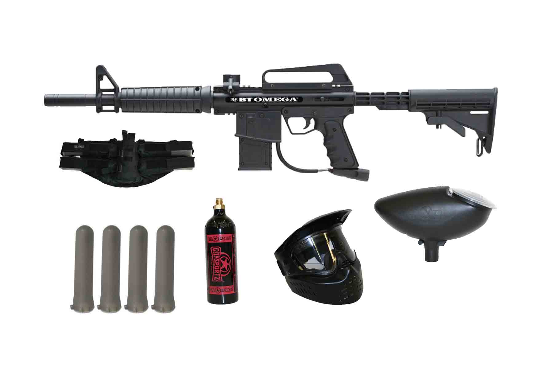 empire bt omega tactical paintball gun marker package w/ lots of