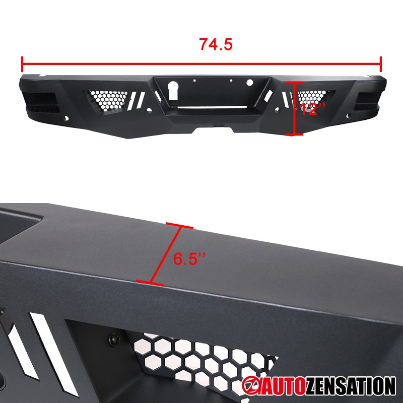 20152017 Ford F150 Black Steel Truck Protector Pickup Rear Bumper