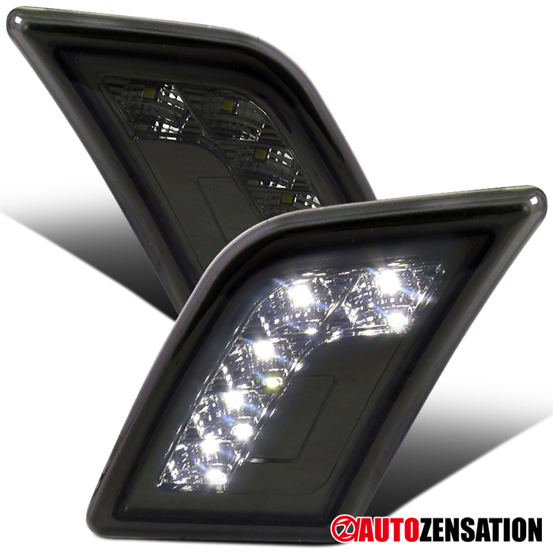 For 2008-2011 Mercedes W204 C-Class Smoke LED Front Bumper Side Markers Lights