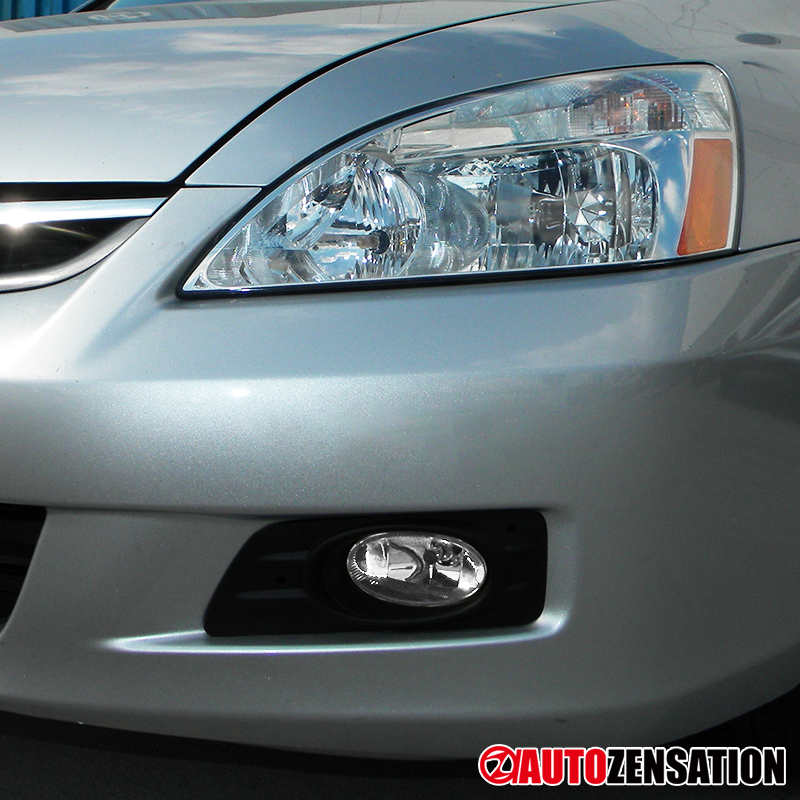 Fit 06-07 Accord 4dr Sedan Clear Bumper Fog Lights w/ Switch Wiring