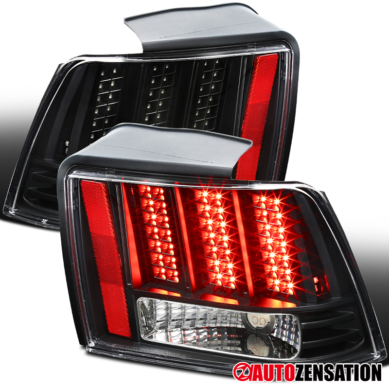 Maxcomotors Sequential LED Tail Lights – Red/Smoke – 1999-2004 Ford Mustang – Chrome Housing