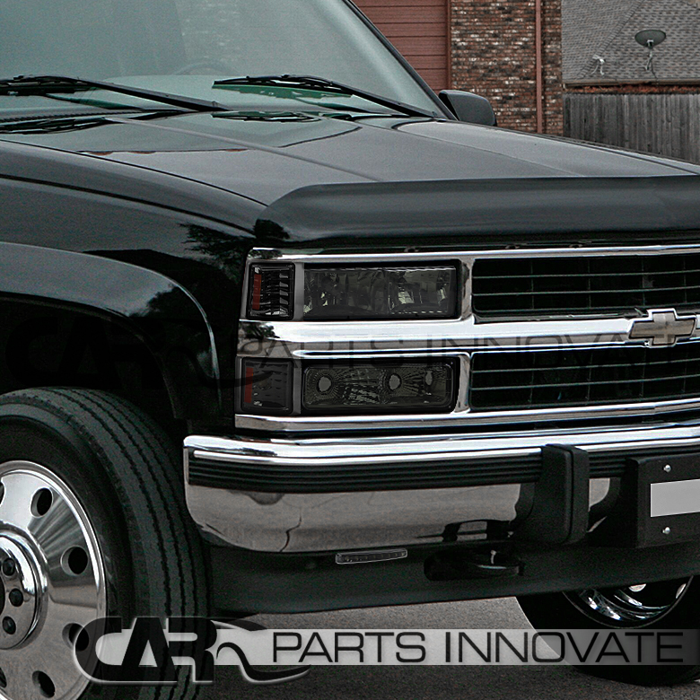 19941998 Chevy C10 C/K 1500 Smoke Headlights+Bumper Corner Lamp+8LED