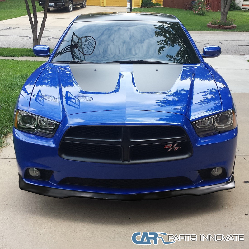 thumbnail image 2 of PM Performotor Matte Black Front Bumper Lip Spoiler Kit For 2011-2014 Dodge Charger – RA Style, ABS Plastic 2 of 3