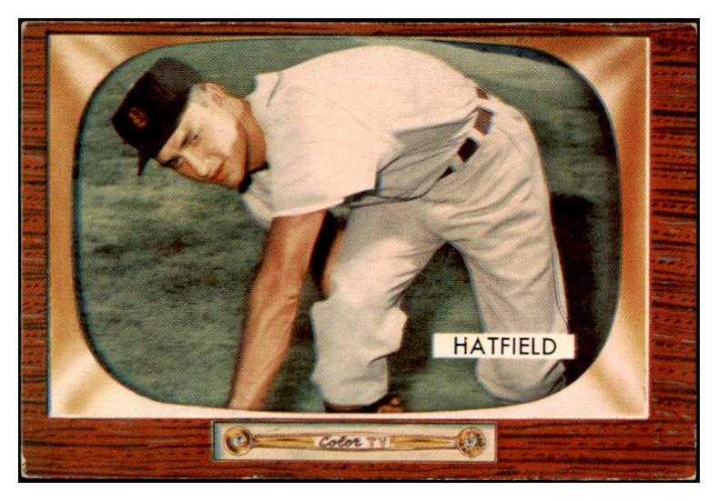 1955 BOWMAN #187 FRED HATFIELD TIGERS EX-MT SET BREAK 472407