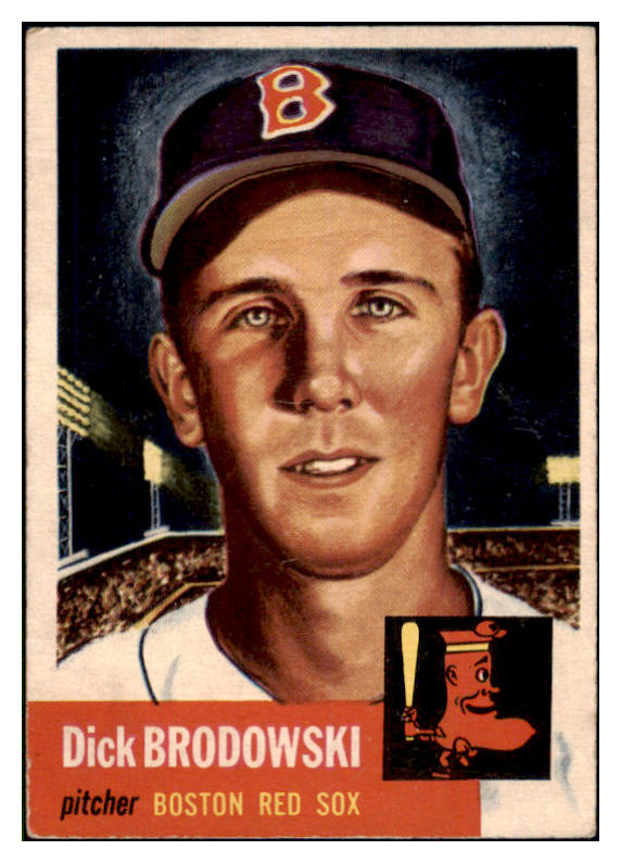 1953 TOPPS # 69 DICK BRODOWSKI RED SOX VG-EX SET BREAK 498471