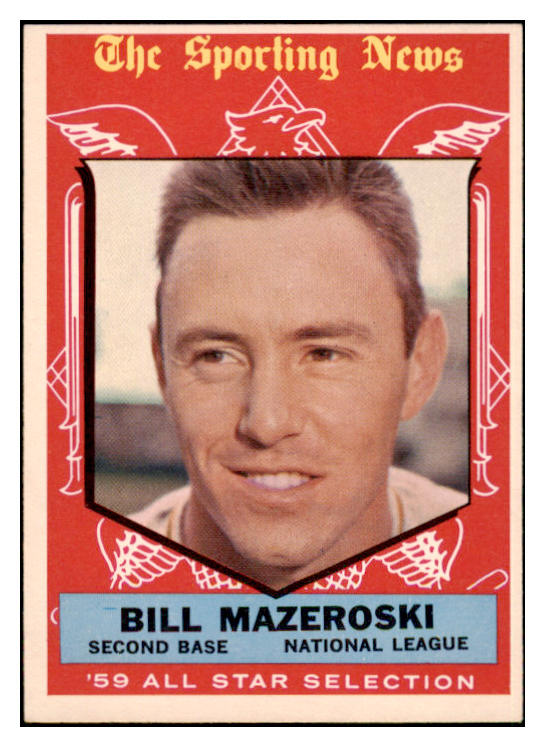 1959 TOPPS #555 BILL MAZEROSKI A.S. PIRATES EX-MT SET BREAK 500905