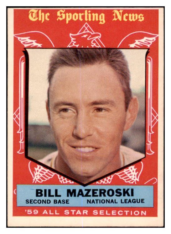 1959 TOPPS #555 BILL MAZEROSKI A.S. PIRATES EX-MT SET BREAK 525348