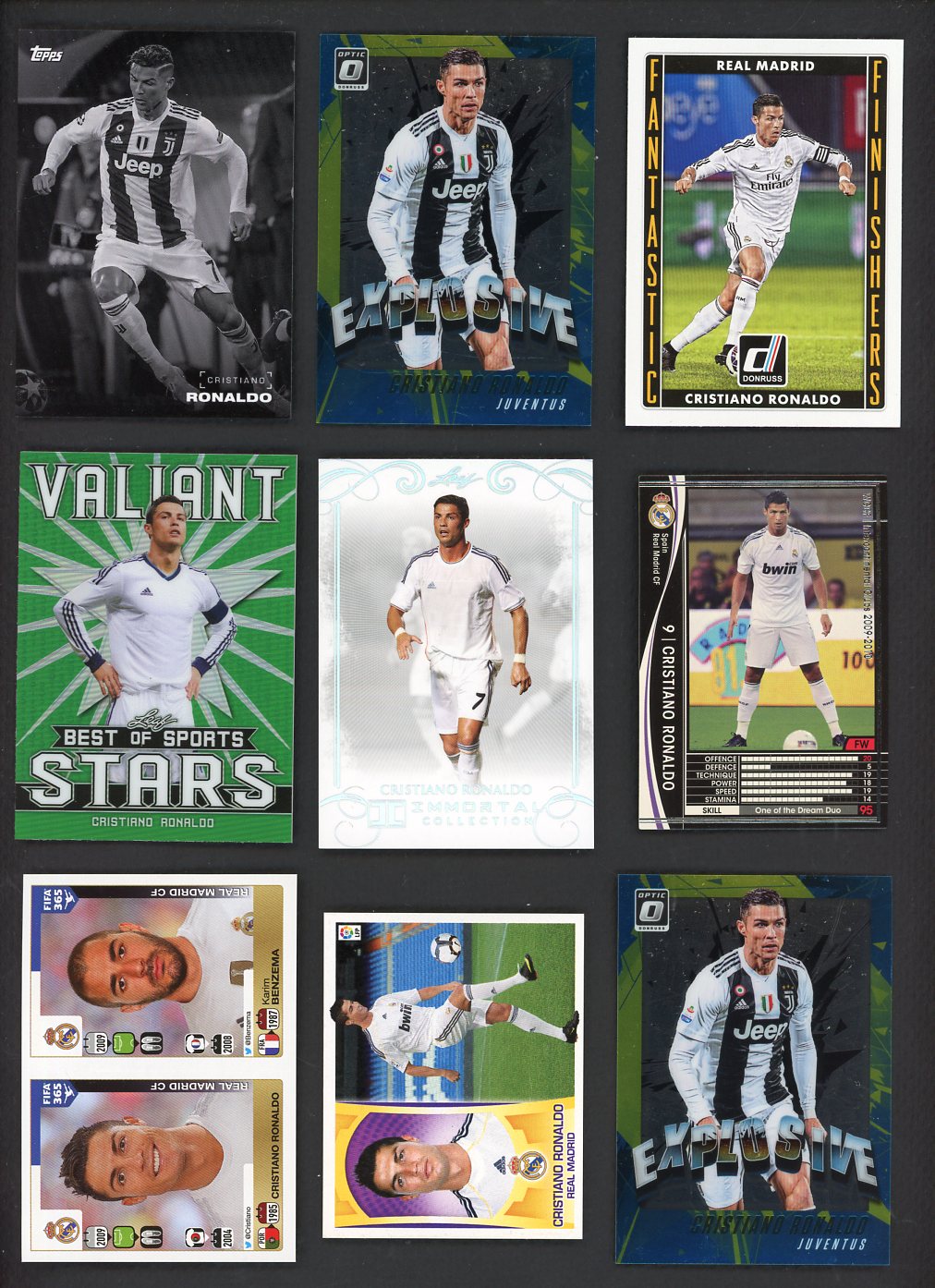 RINALDOオーダーページ 2009 TO 2020 CRISTIANO RONALDO SET LOT 10 DIFF PANINI OPTIC 548519
