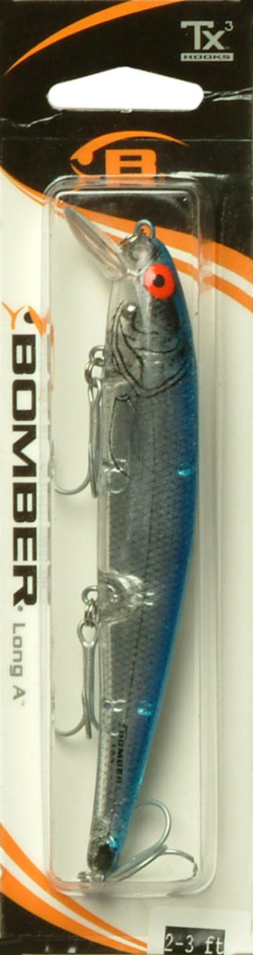Bomber Jerkbait Freshwater Lure B15AXSIL Long A 3/8 OZ Silver Blue Back