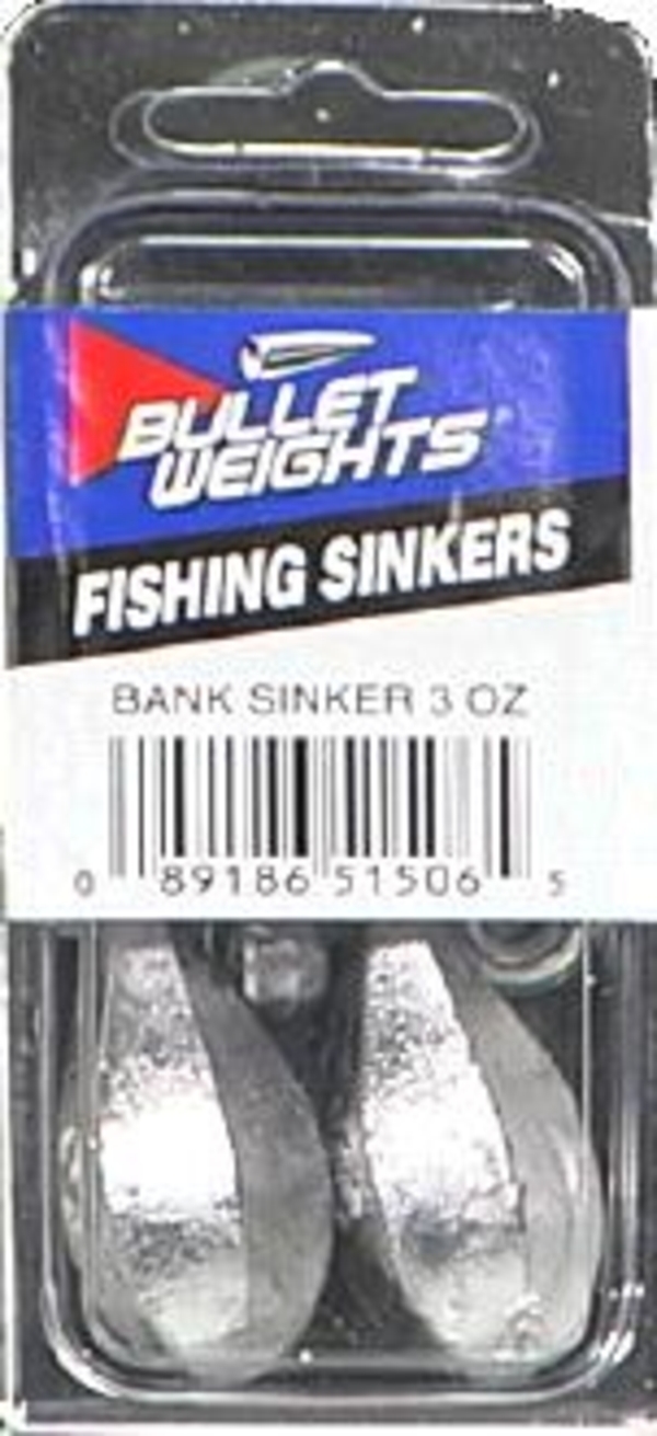 Bullet Weights PBBL3 Bank Fishing Sinker 3 Ounce 4 Piece Pack Fishing