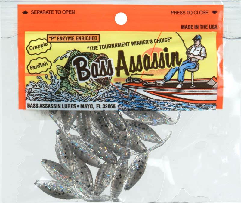 Bass Assassin Soft Plastic Crappie Lure SA01393 1.5" Shad 15 Count Silver Minnow 91538013938 eBay