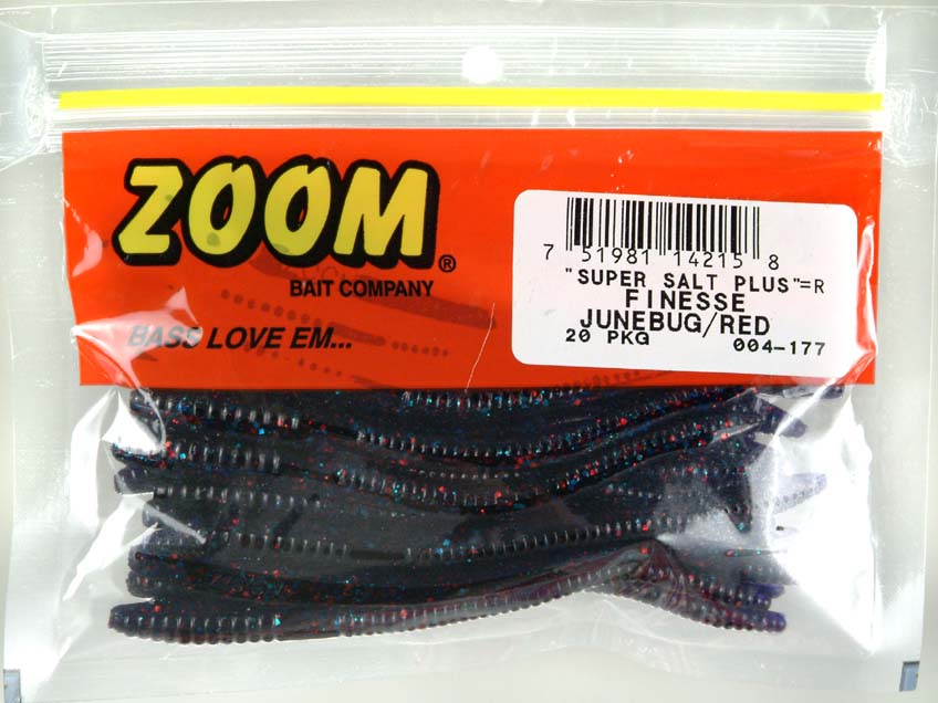 Zoom 004177 Junebug Red Finesse Worm 4.75" Soft Plastic Fishing Lure