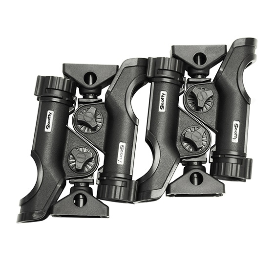 Scotty 230BKQUAD Powerlock Rod Holder w/241 Side/Deck Mount (4 Pack