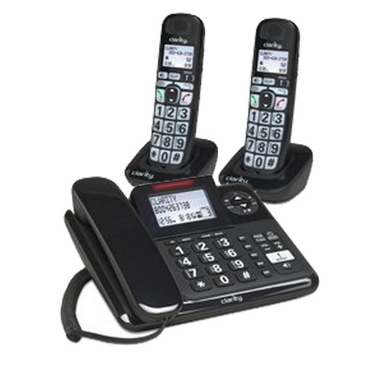 Clarity E814CC3 Corded/2 Cordless Home Telephone Combo 40dB Caller ID