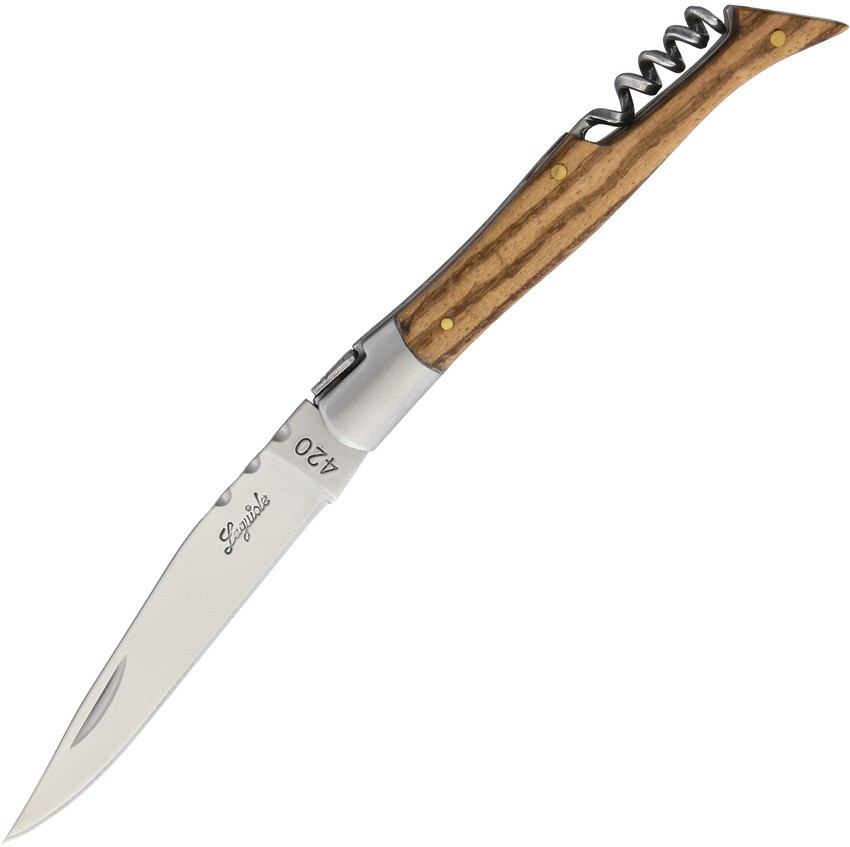 Baladeo DUB042 Laguiole Corkscrew Zebra Wood Folding Knife Pocket