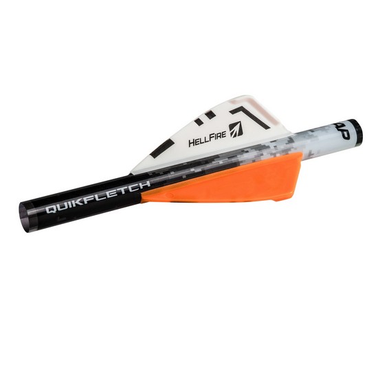 6 Pack NAP 60-015 White//Orange 3/" Quickfletch Hellfire Standard 33 Grains