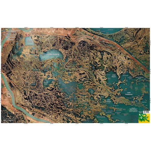 Standard Map M002 Laminated Delacroix Island Fishing Map eBay