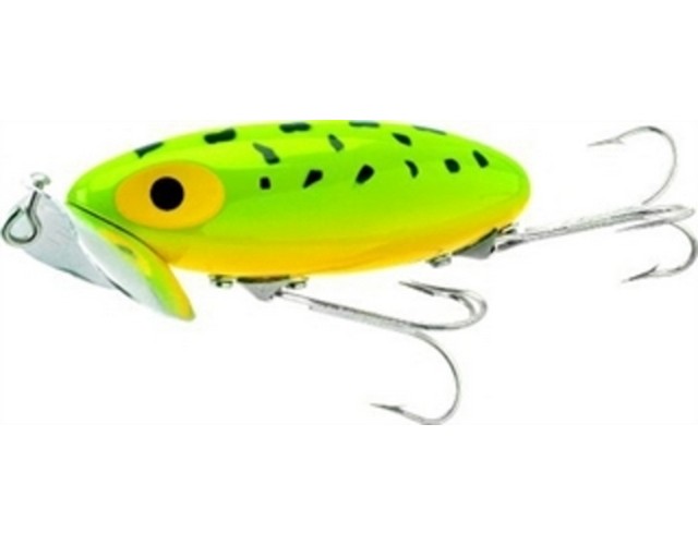 G600 Arbogast Jitterbug 3/8 oz Frog/Yellow Belly Fishing Topwater Lure