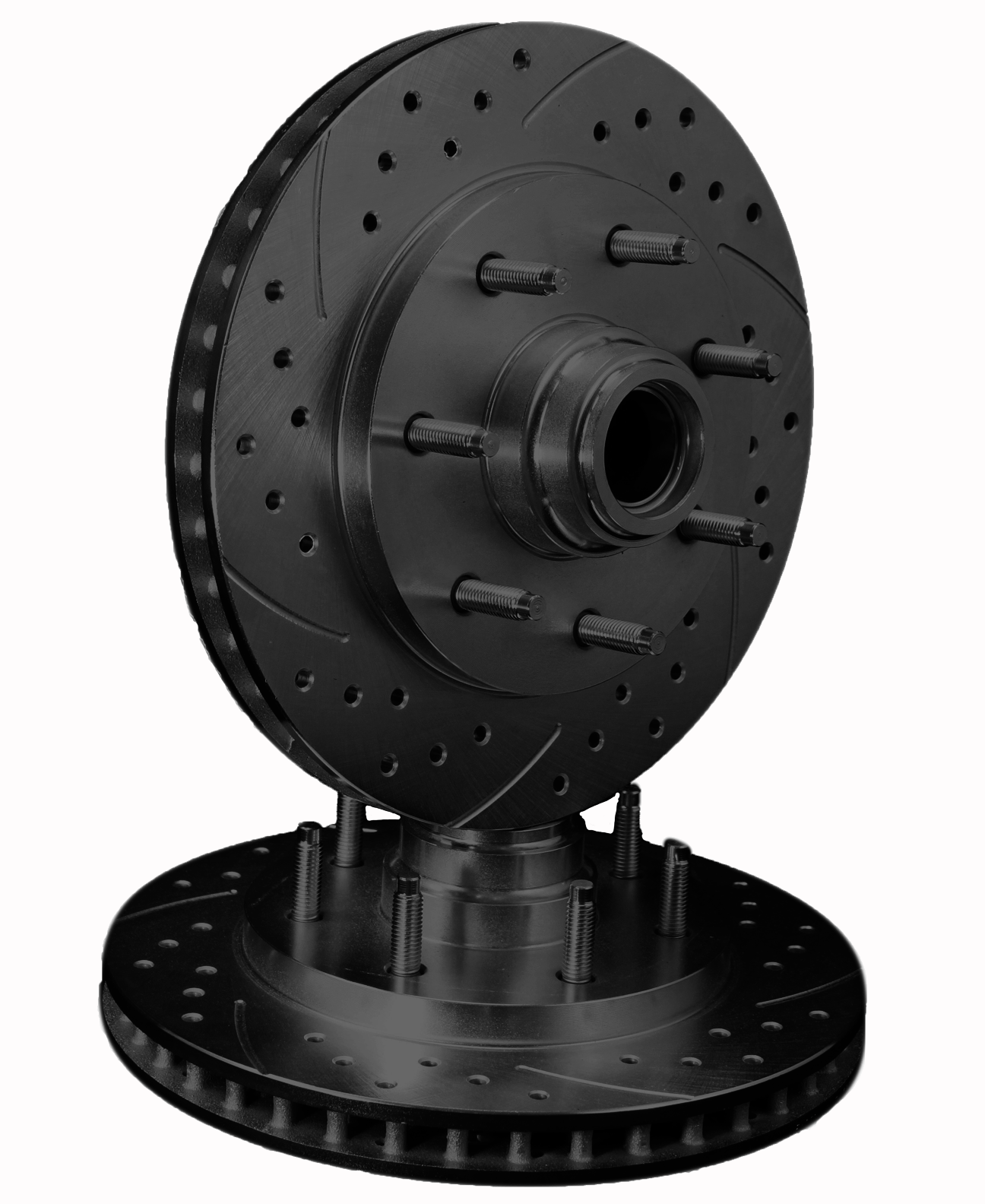 Front Pair Double Drilled & Slotted Performance Brake Rotors Atl054136