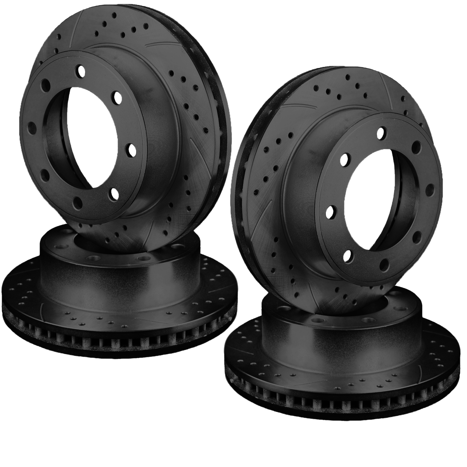 F+R Set Double Drilled Slotted Zinc Coated Premium Performance Rotors ATL052178 eBay