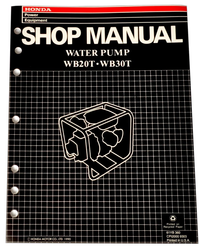 WB20T WB30T Water Pump Shop Manual