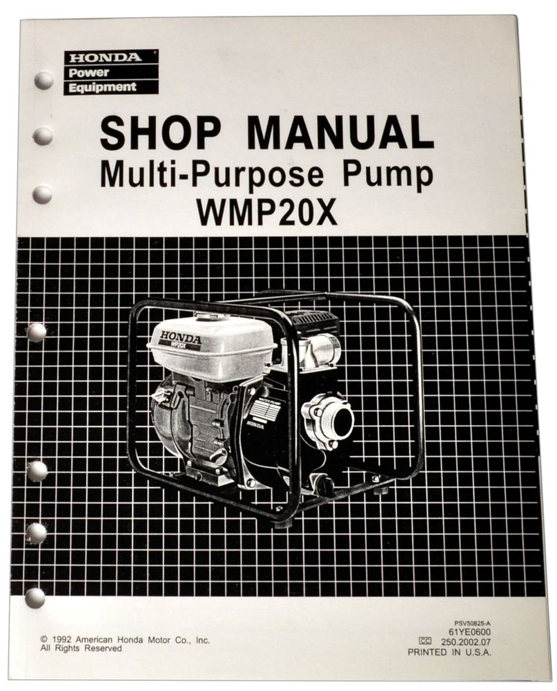 WMP20X Water Pump Shop Manual