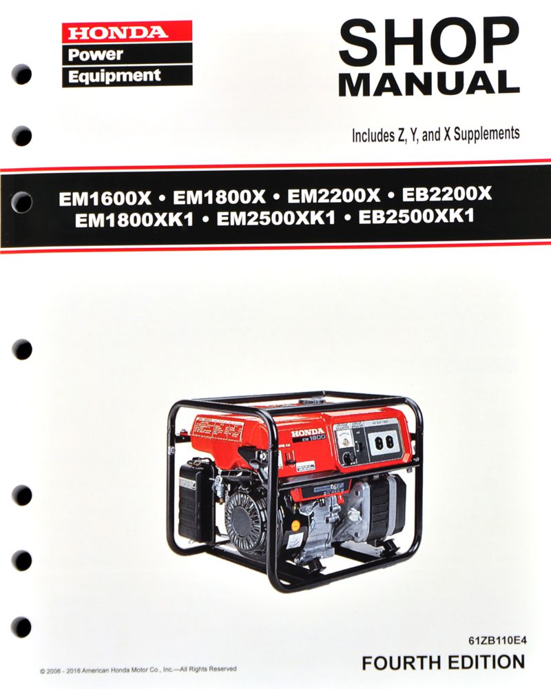 EB2200X EB2500XK1 EM1600X EM1800X/XK1 EM2200X EM2500XK1 Generator Shop Manual