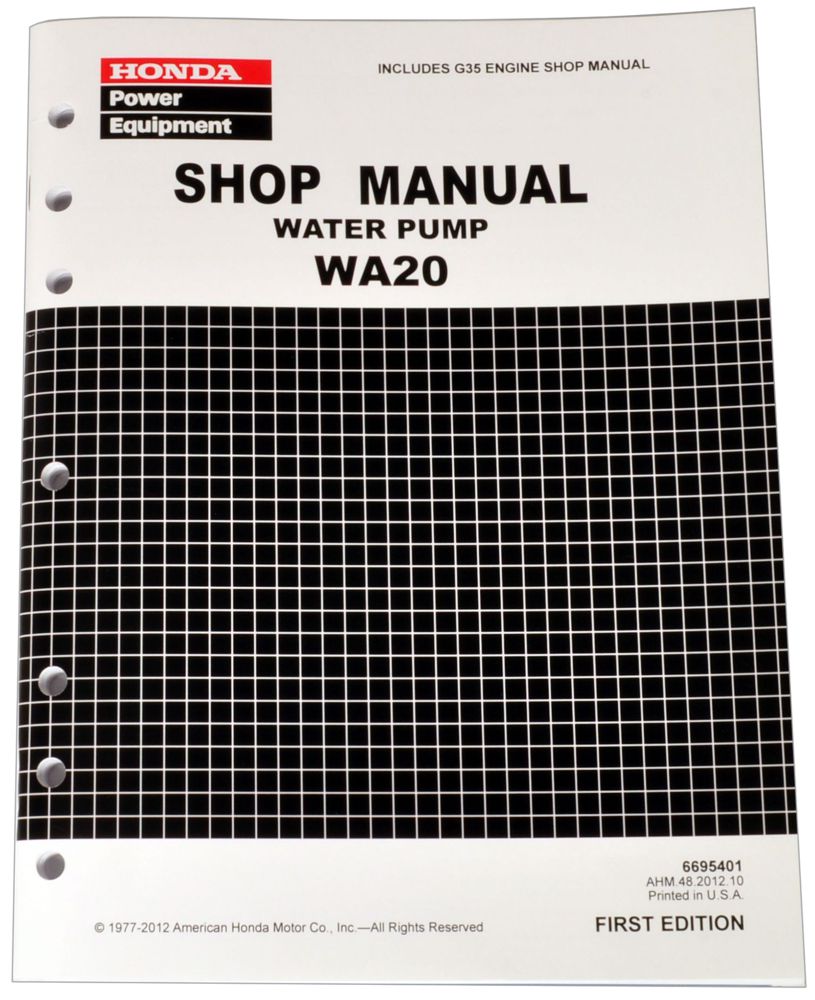 WA20 Water Pump Shop Manual