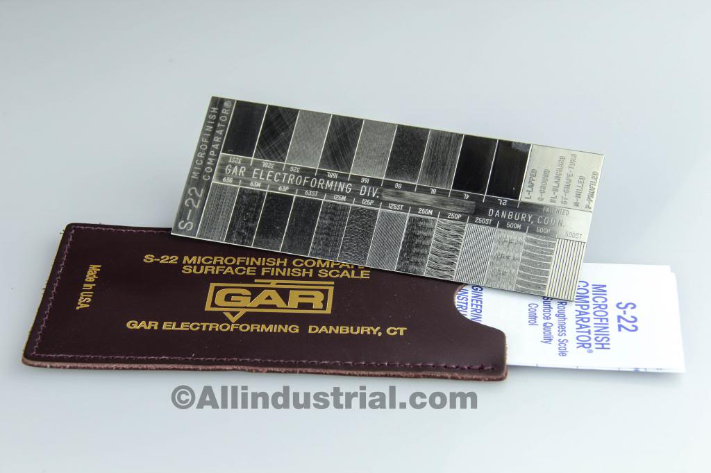 Gar Surface Roughness Scale S22 Conventional Machining Microfinish