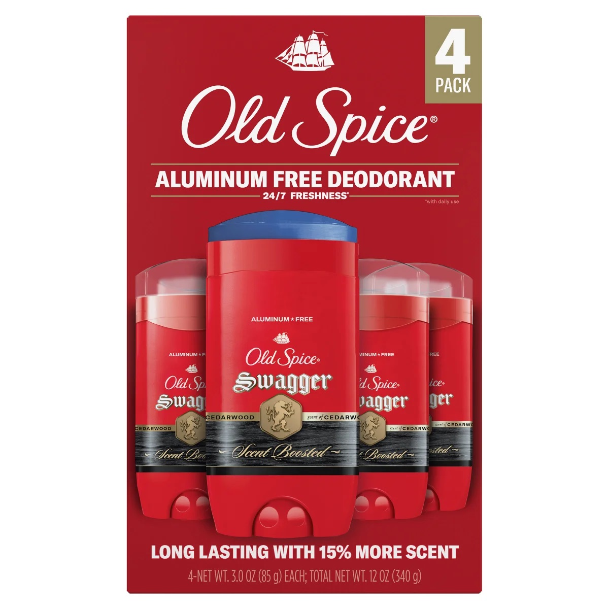 Old Spice Swagger Scent Boosted Aluminum Free Deodorant, 3 Ounce