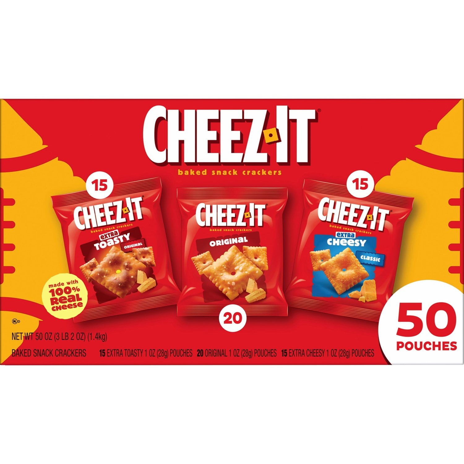 Cheez-It Game Time Mix Snack Variety Pack, 1 oz., 50 Pack with