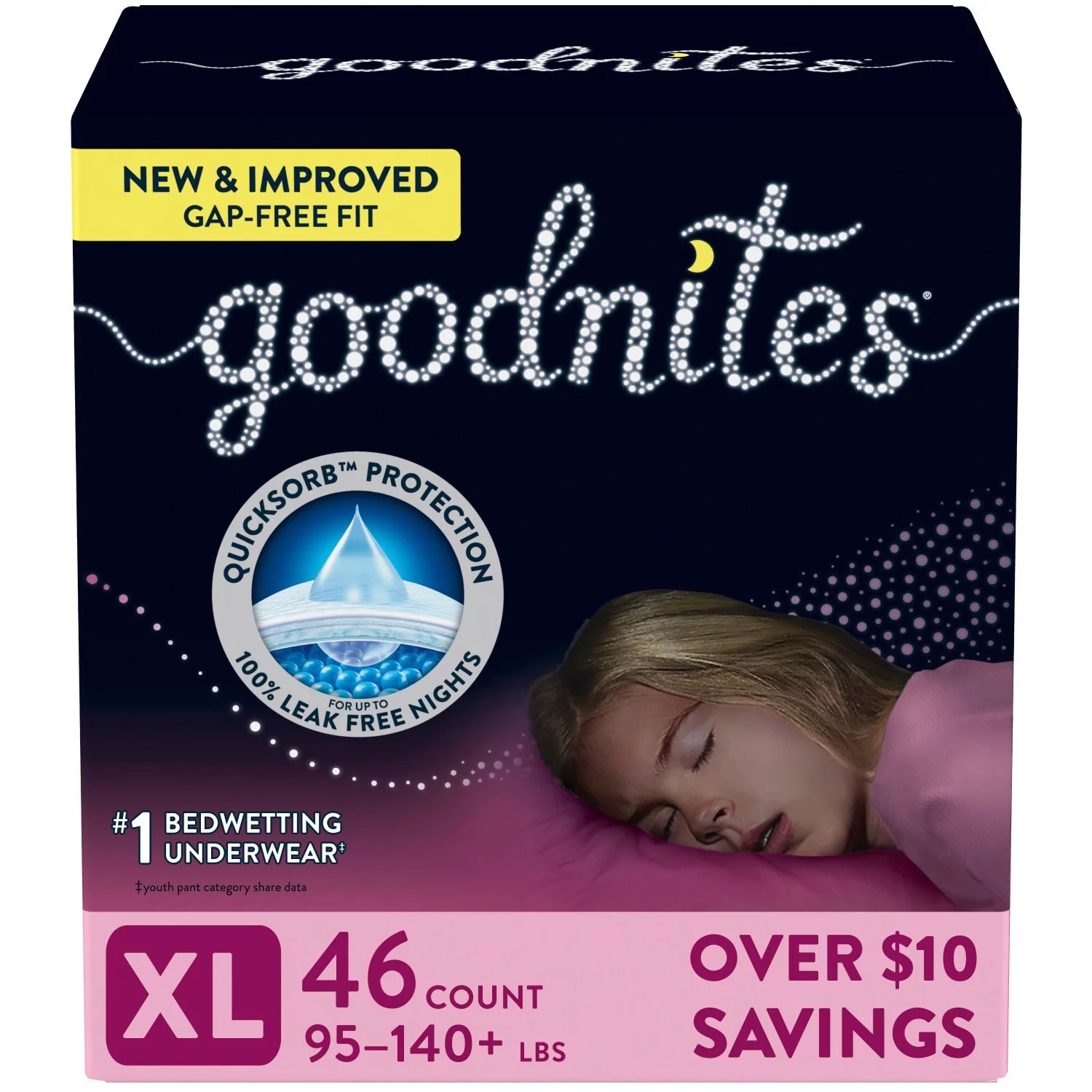 Goodnites Nighttime Bedwetting Underwear for Girls, XL (95