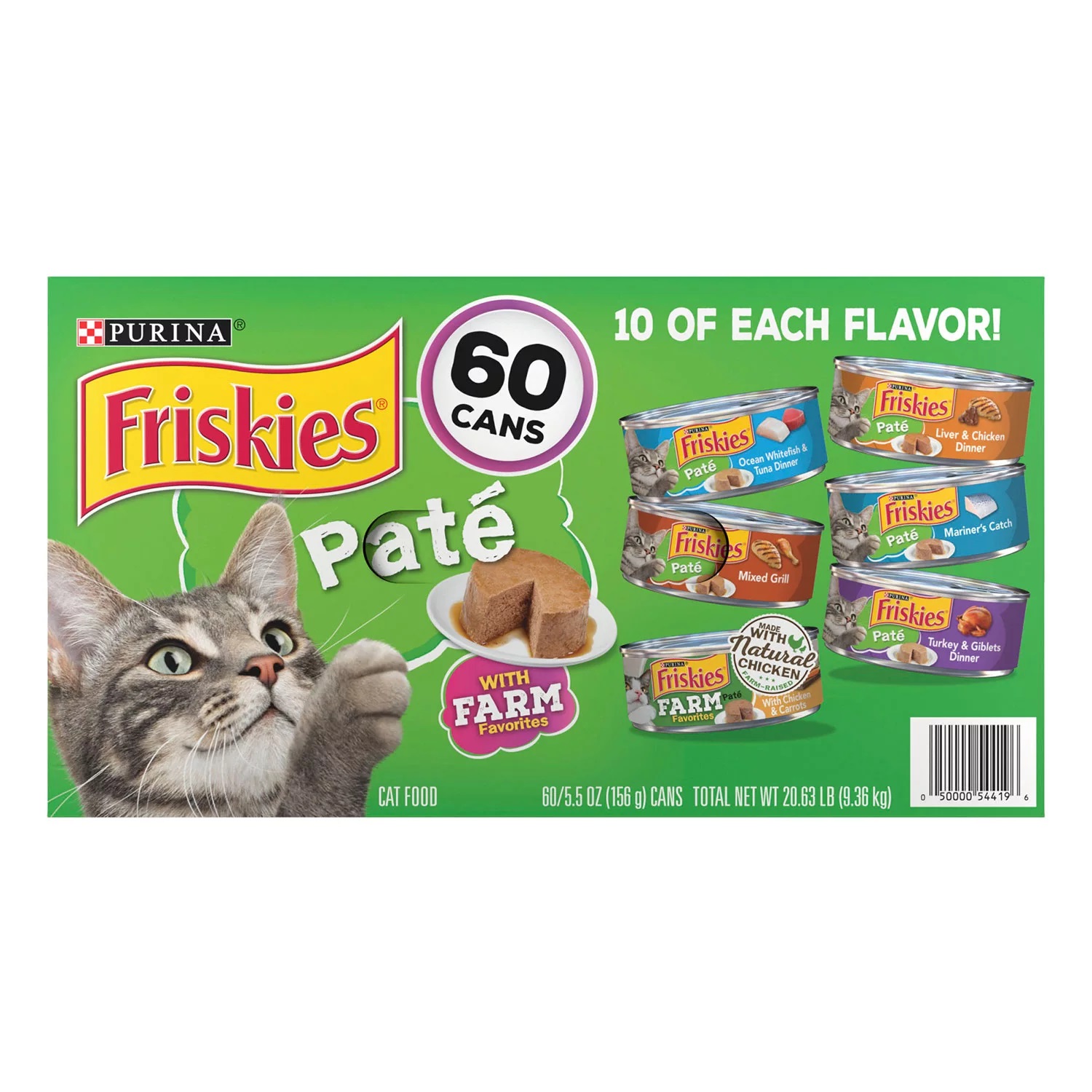 2-Pack Purina Friskies Wet Cat Food – Seafood Pate Favorites Variety, 5.5 Oz Cans