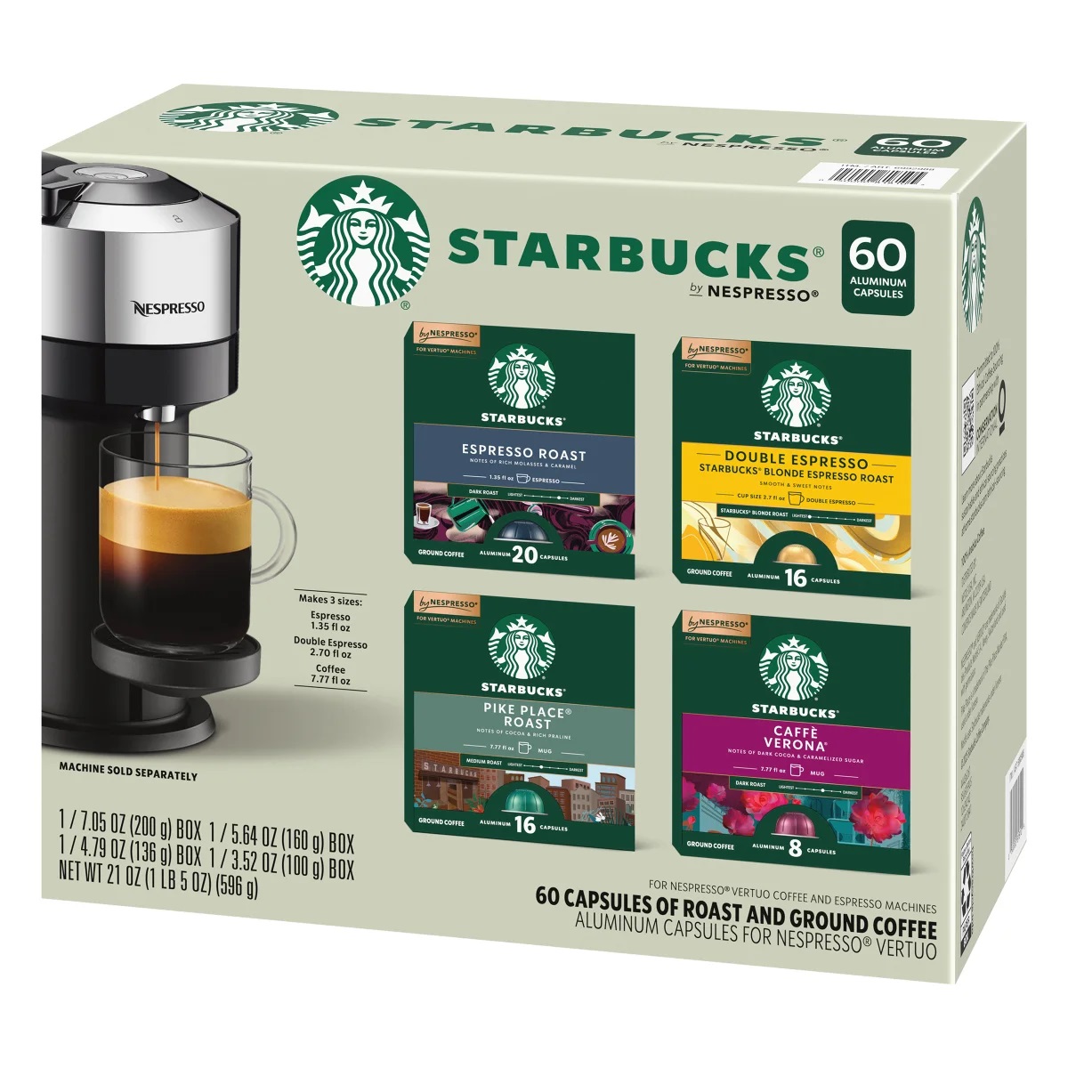 Starbucks Coffee and Espresso Capsules for Nespresso Variety Pack