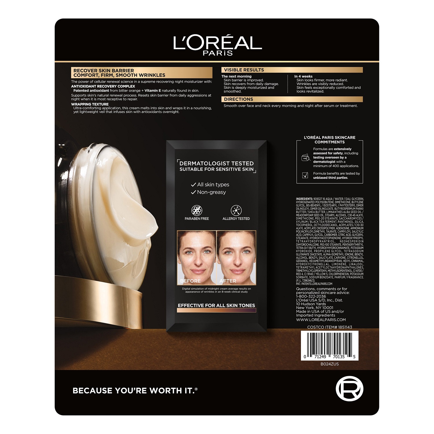 L'Oreal Paris Midnight Cream – Antioxidant Recovery Complex, 1.7