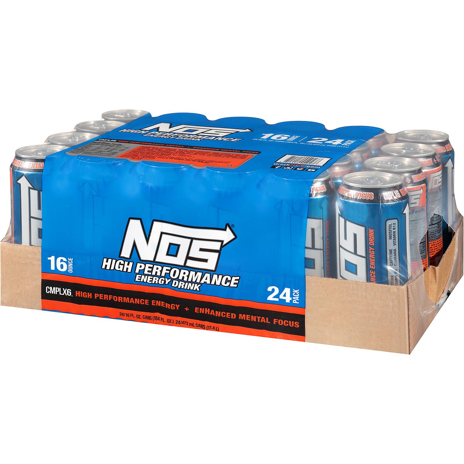 NOS High Performance Energy Drink, 16 oz, can, 24 pack, with