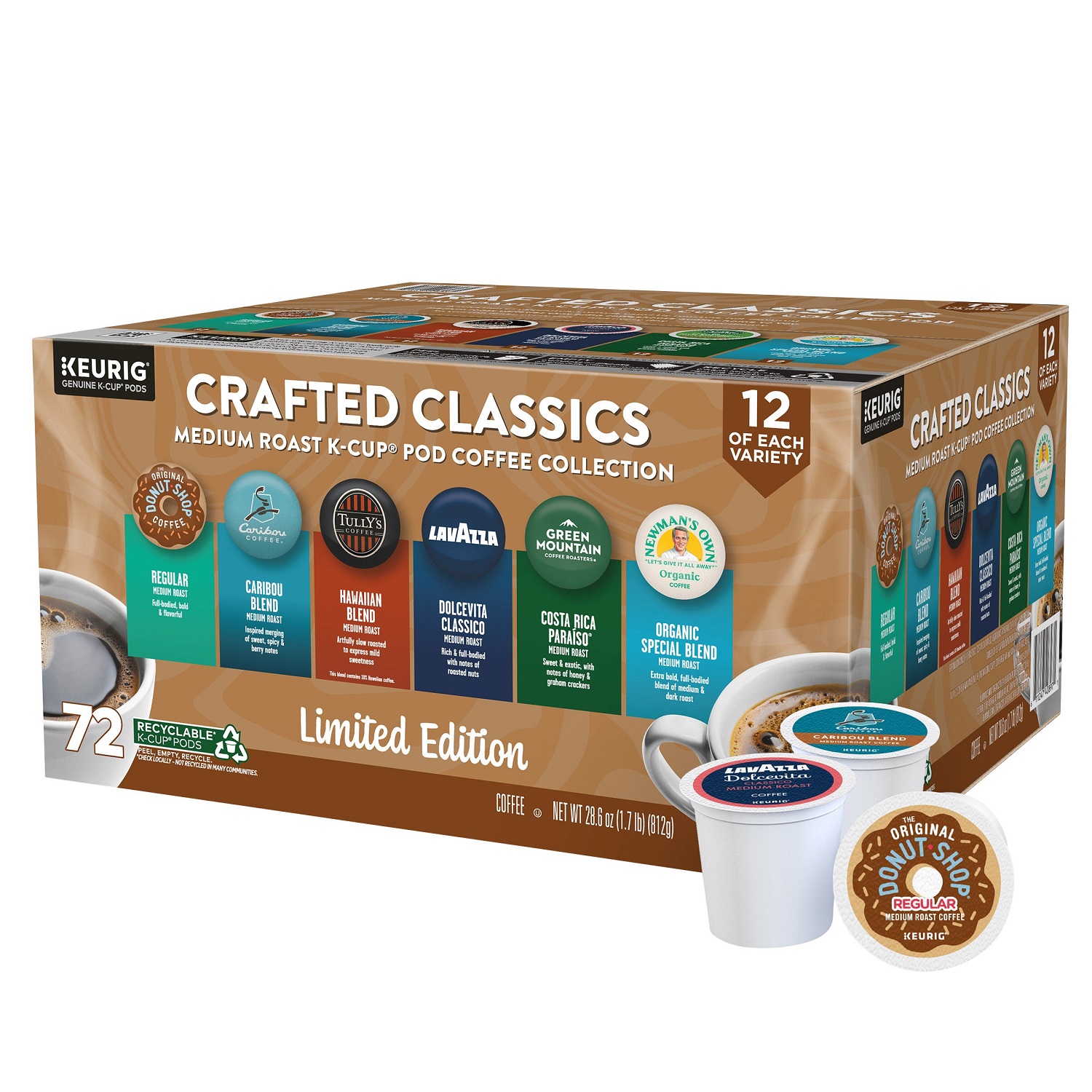 Keurig Crafted Classics, Variety Pack, Medium Roast, Keurig K-Cup