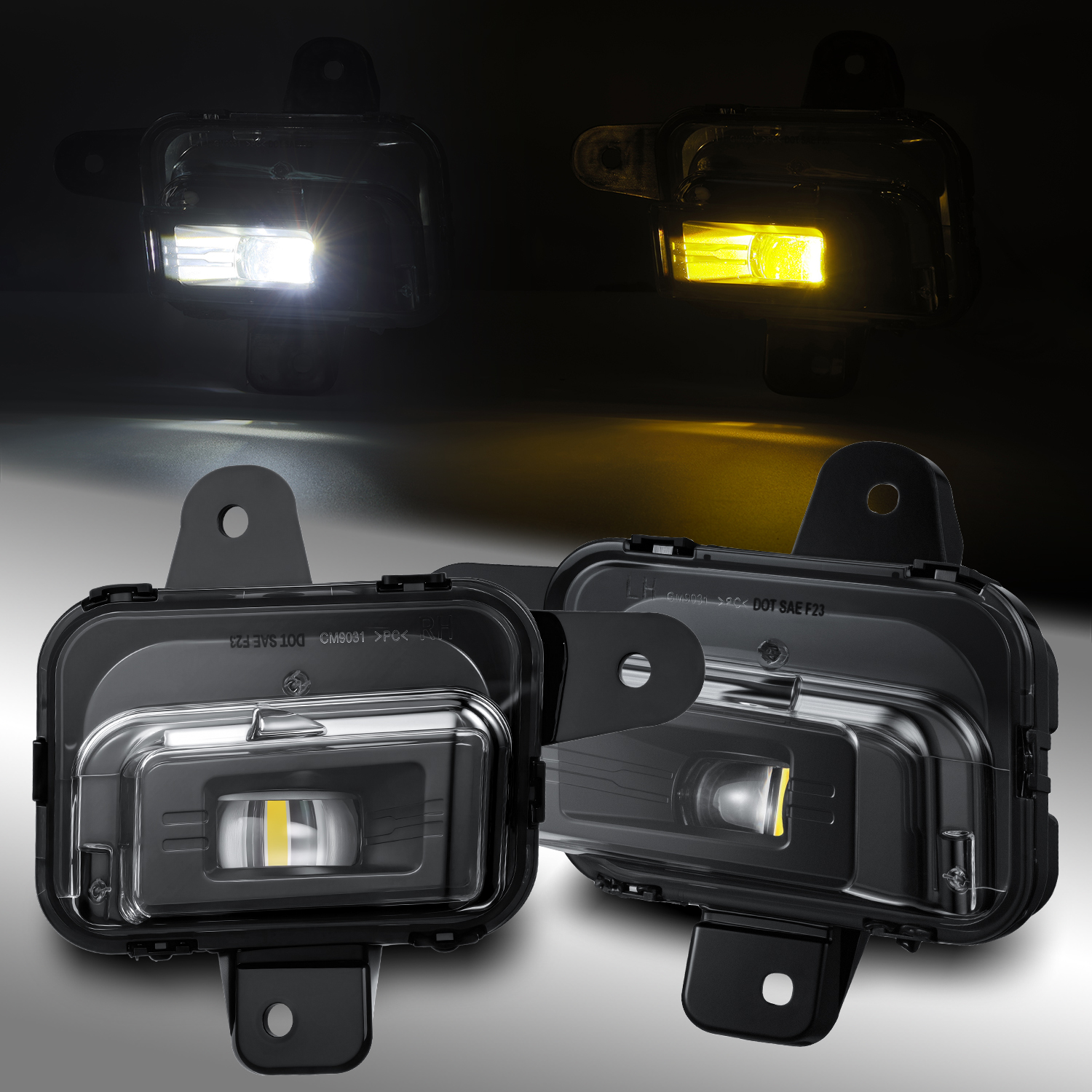 Fit  2022-2025 GMC Serria 1500 DoubleTap Dual Color Projector LED Fog Lights Pair